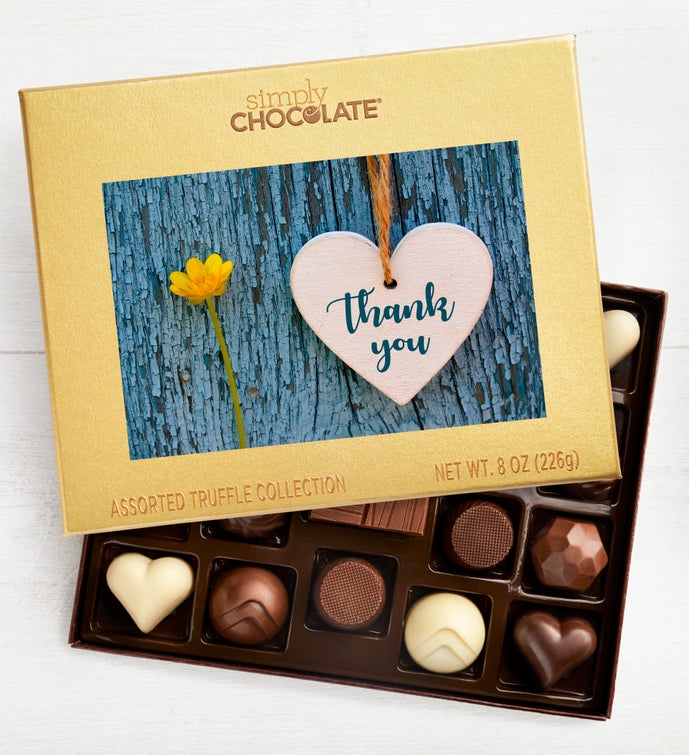Thank You Heart 19pc Chocolate Box | SimplyChocolate.com thank you chocolate box